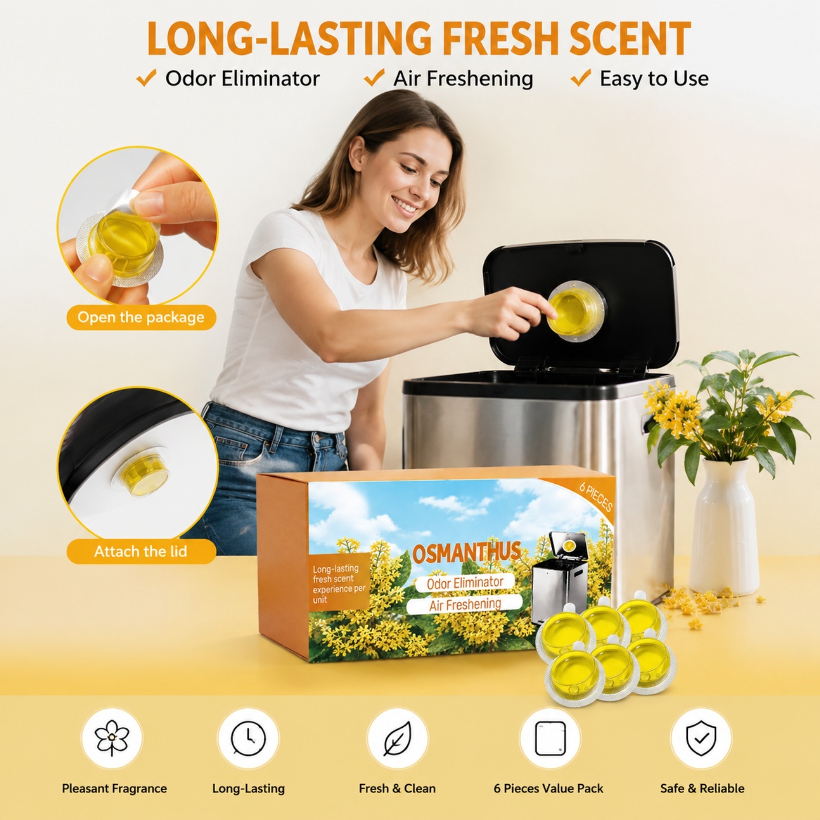 6PCS Trash Can Odor Eliminator - огляд і ціна Home Fragrance Lavender